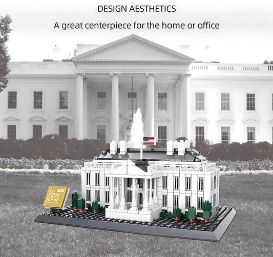 White House Model Building Block Set, a Famous Landmark Building in Washington, a Collectible Gift for Adults and Children (Composed of 770 Pieces)