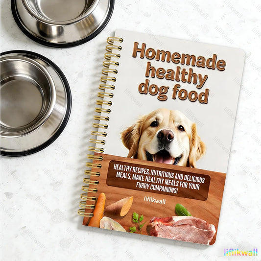 Homemade Healthy Dog Food Recipe Journal DIY Natural Meal Planner Nutrition Tracker Pet Feeding Logbook Treat Notebook for Owner