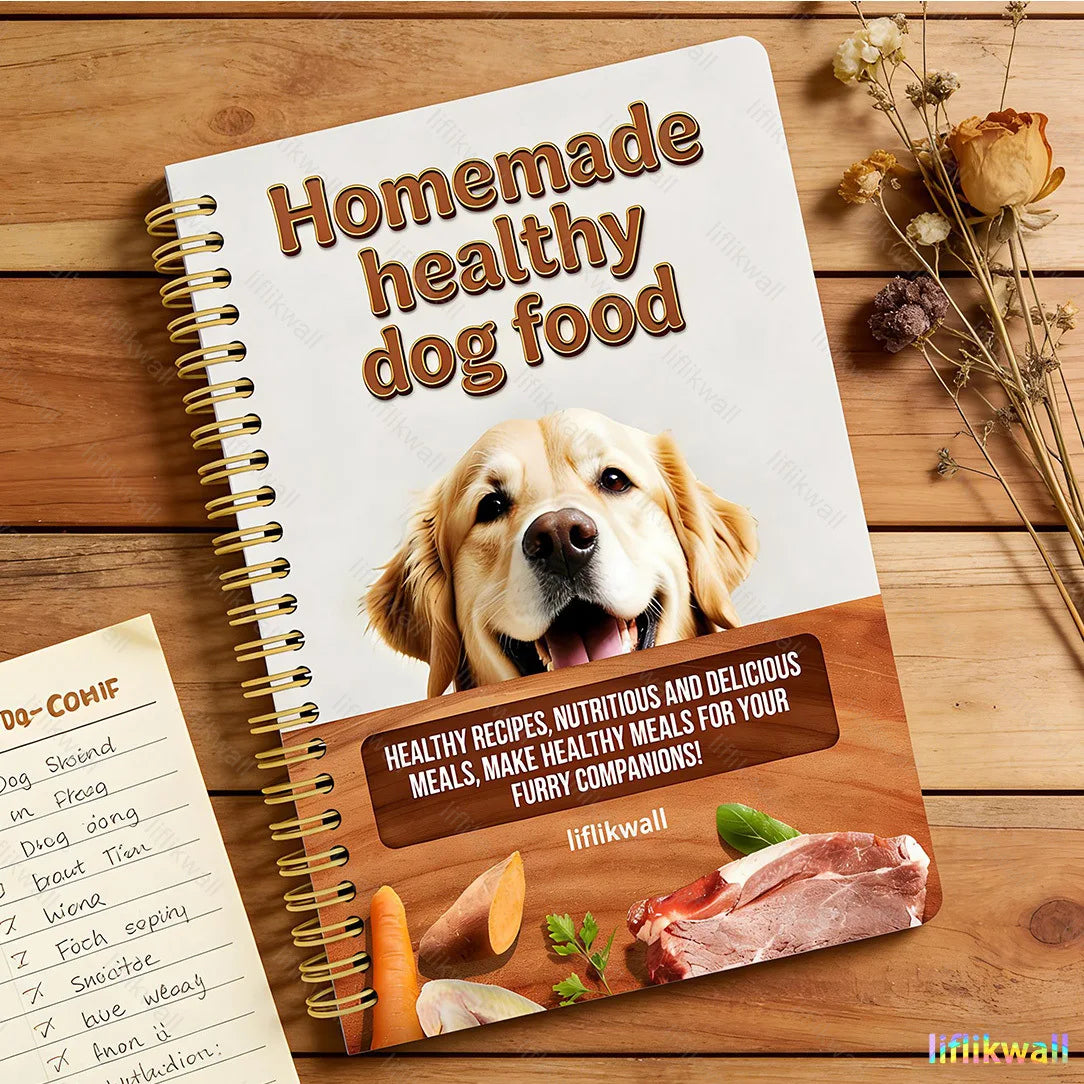 Homemade Healthy Dog Food Recipe Journal DIY Natural Meal Planner Nutrition Tracker Pet Feeding Logbook Treat Notebook for Owner