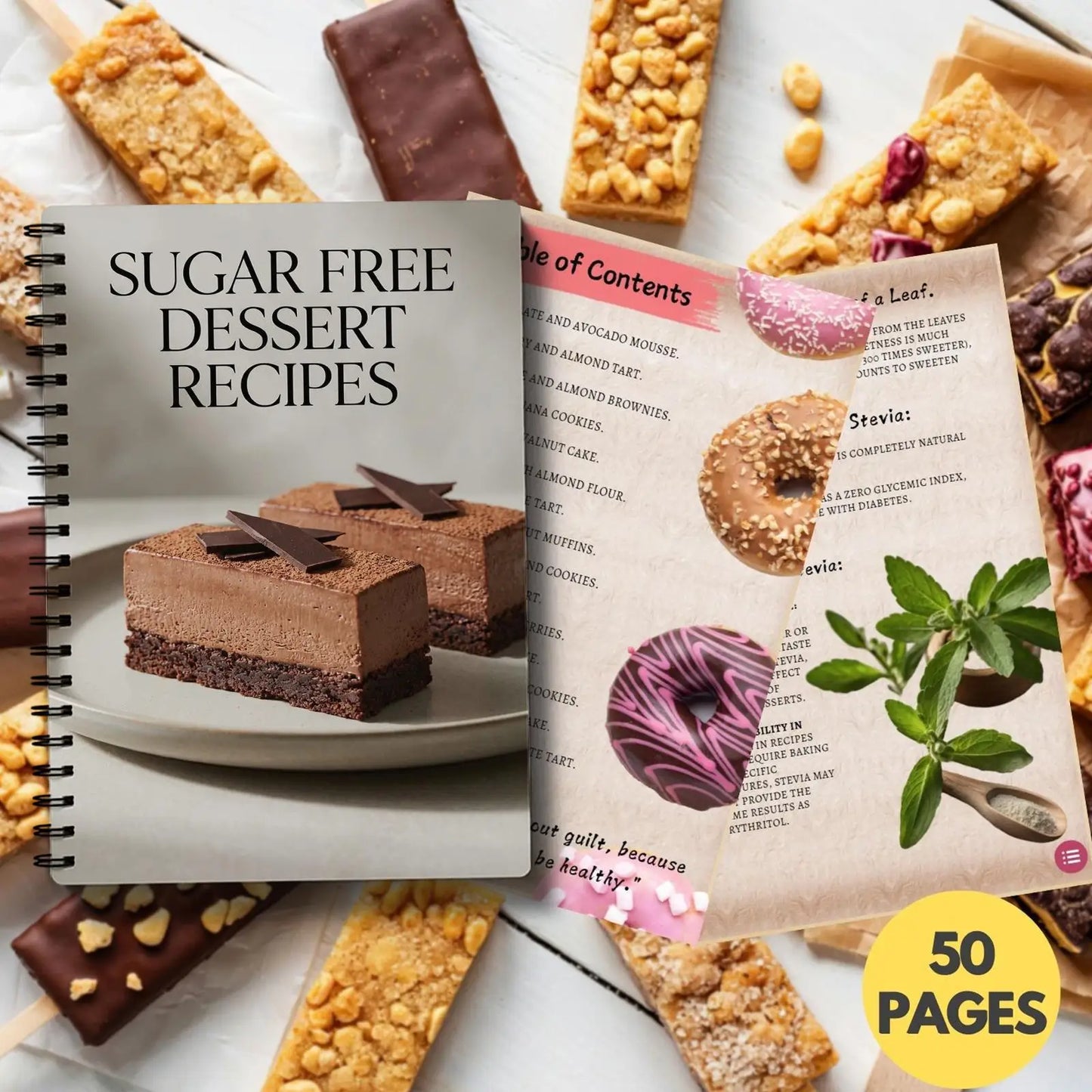 Sugar Free Dessert Recipes Notebook, Guilt-Free Healthy Sweet Treat Cookbook for Low Sugar & Keto Diets, Easy Baking & No-Bake D