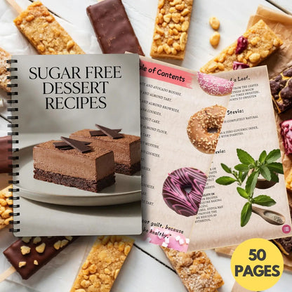 Sugar Free Dessert Recipes Notebook, Guilt-Free Healthy Sweet Treat Cookbook for Low Sugar & Keto Diets, Easy Baking & No-Bake D