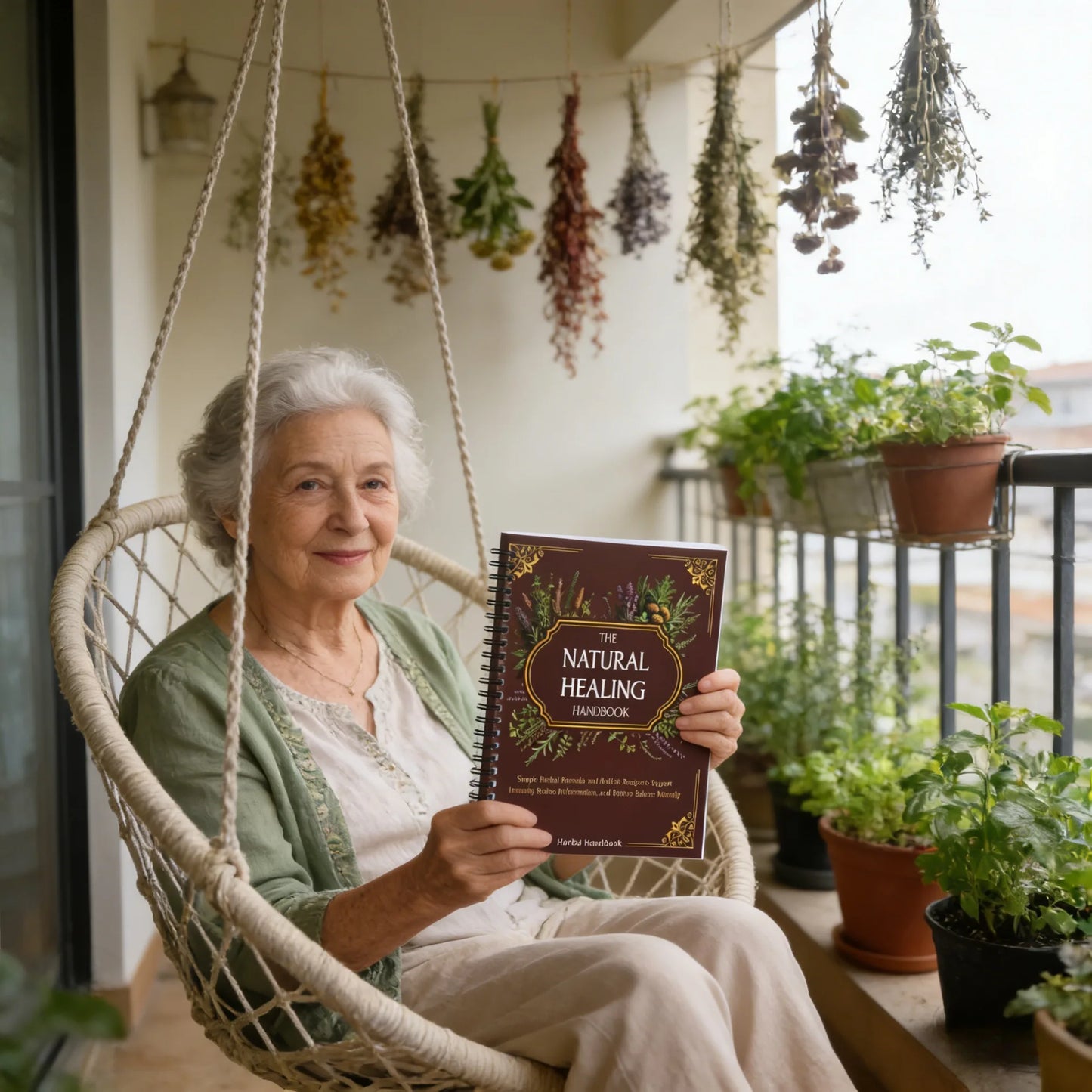 Natural Healing Handbook Spiral Bound Guide with Herbal Remedies and Recipes for Heart Health Blood Sugar Focus Boost 25X17.6Cm