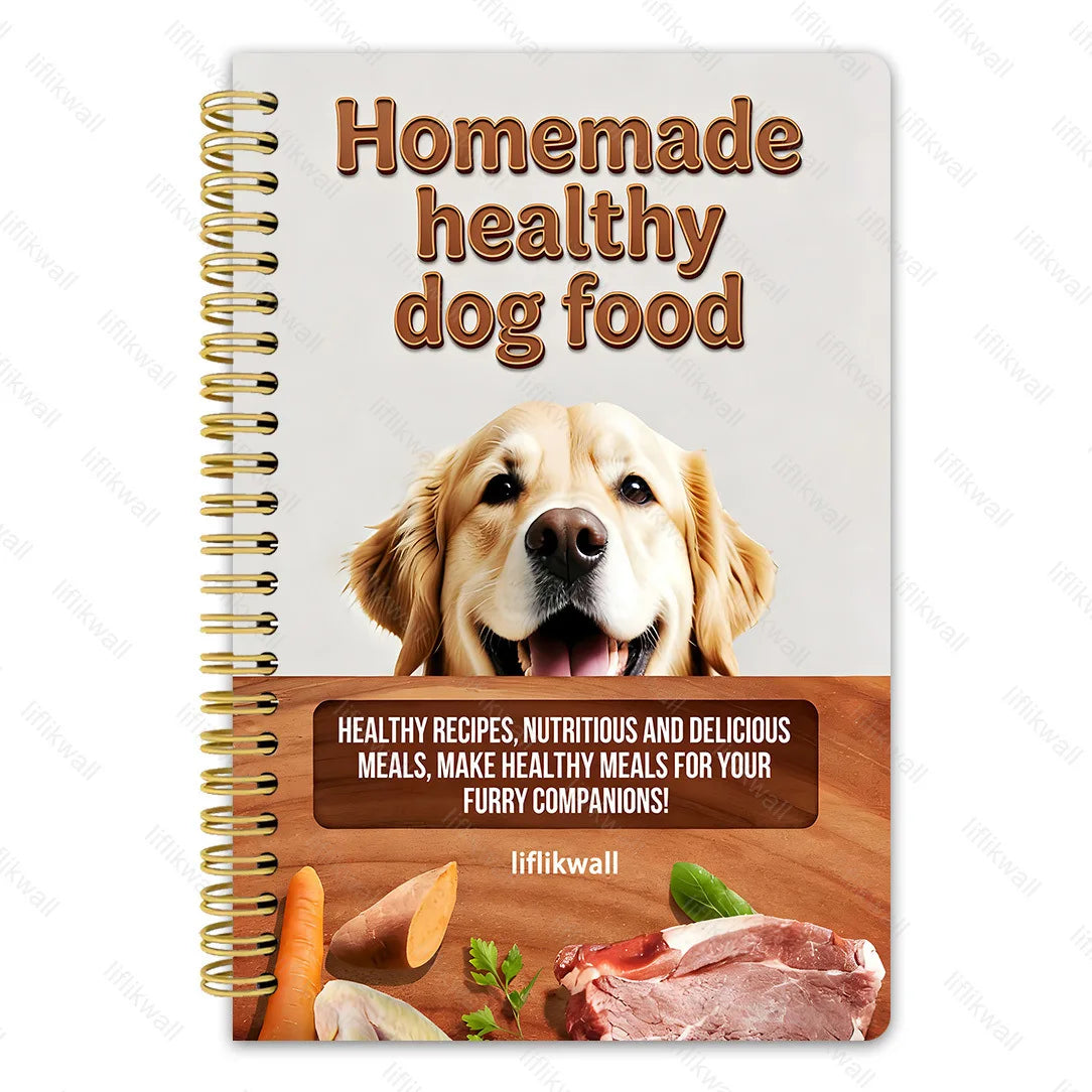 Homemade Healthy Dog Food Recipe Journal DIY Natural Meal Planner Nutrition Tracker Pet Feeding Logbook Treat Notebook for Owner
