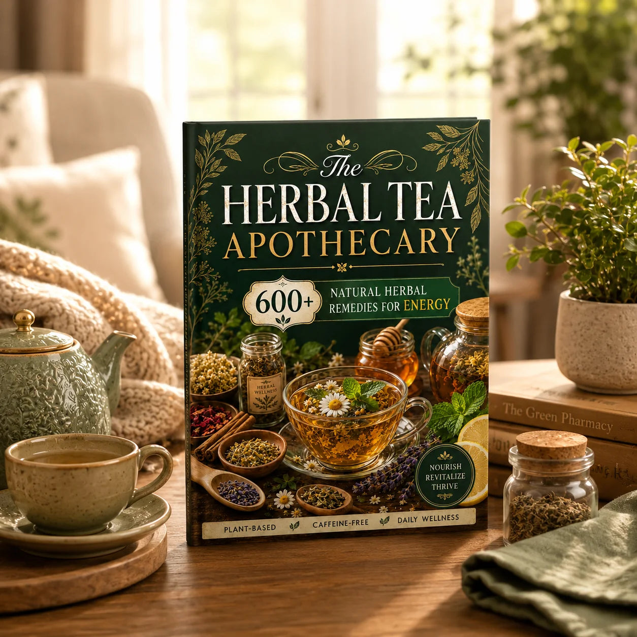 Herbal Tea Health Handbook A5 Book, 600+Natural Herbal Tea Drink Formulas, Energy Vitality and Daily Health Themes, Gift Collect