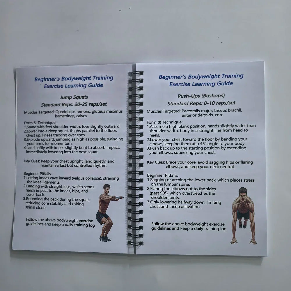 Beginner'S Calisthenics Full Body Workout Guide Book - Bodyweight Training Exercise Learning Log Card Daily Plan