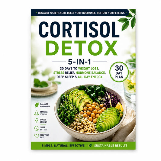 Cortisol Detox 5-In-1 30 Day Guide for Weight Loss Stress Relief Hormone Balance Sleep Energy Boost Natural Wellness Plan Book