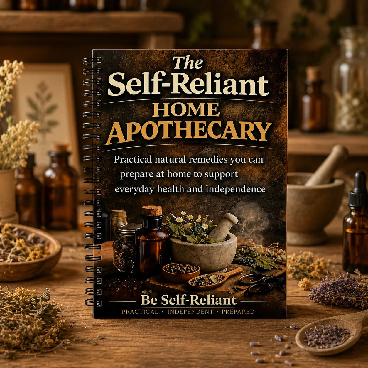 Self-Reliant Home Apothecary, Herbal Remedies Journal, DIY Natural Wellness Planner, Home Health & Prepared Living Guide