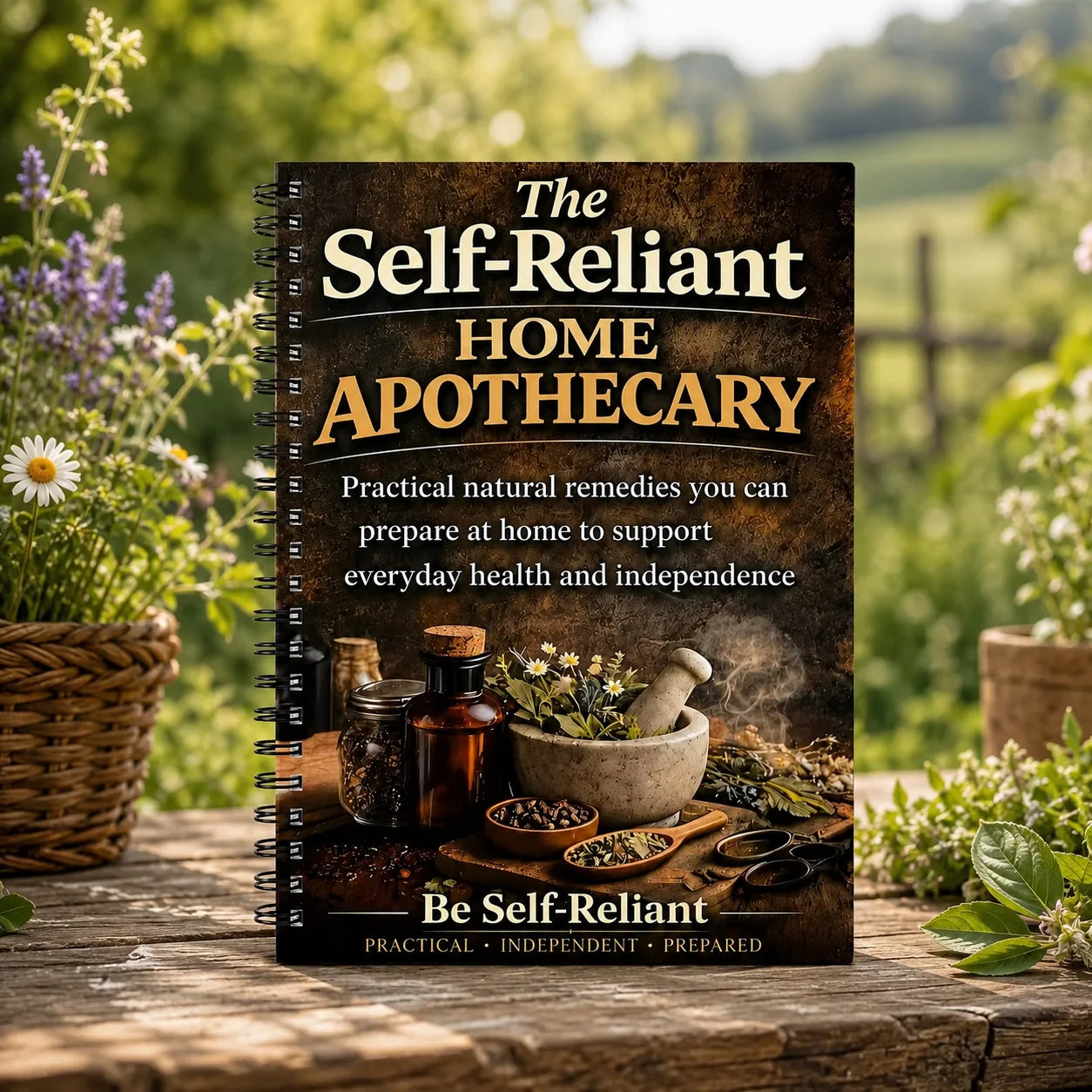 Self-Reliant Home Apothecary, Herbal Remedies Journal, DIY Natural Wellness Planner, Home Health & Prepared Living Guide
