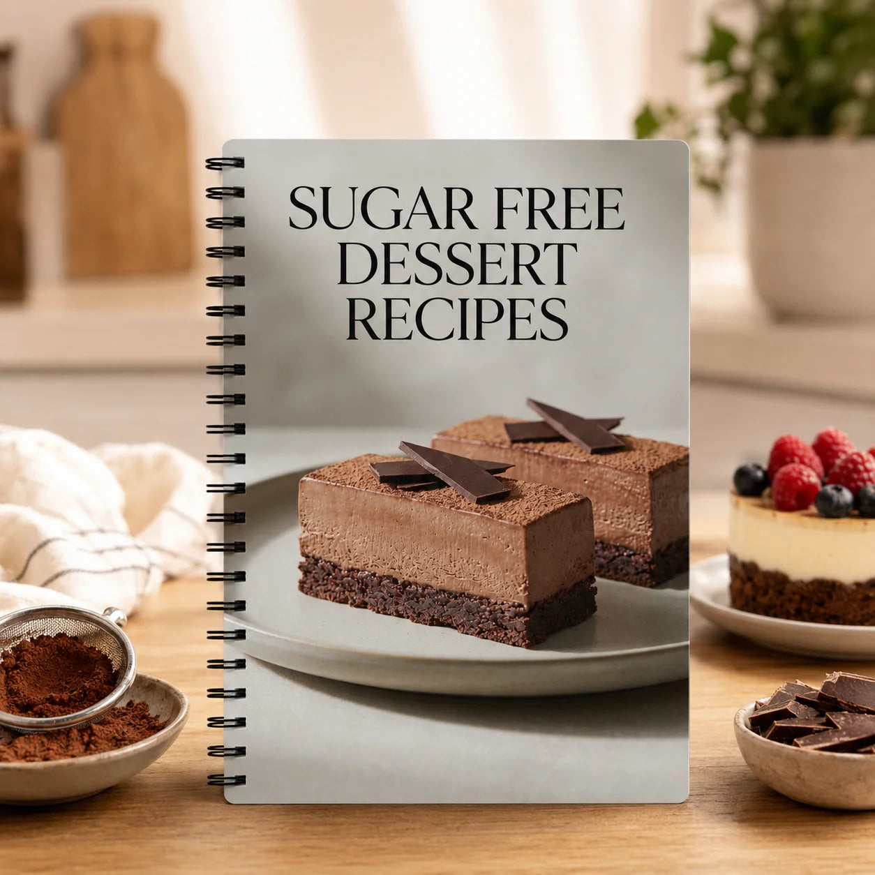 Sugar Free Dessert Recipes Notebook, Guilt-Free Healthy Sweet Treat Cookbook for Low Sugar & Keto Diets, Easy Baking & No-Bake D
