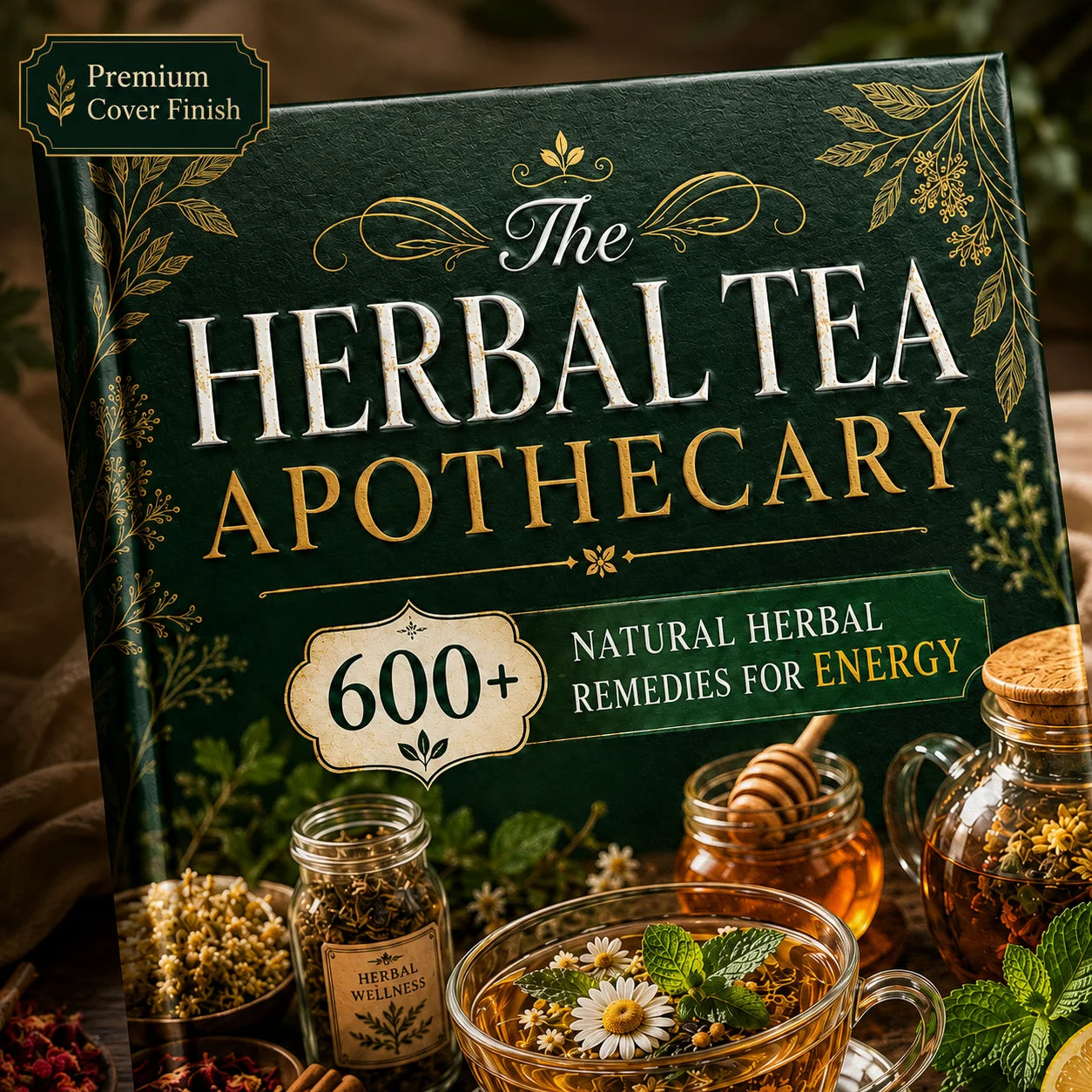 Herbal Tea Health Handbook A5 Book, 600+Natural Herbal Tea Drink Formulas, Energy Vitality and Daily Health Themes, Gift Collect