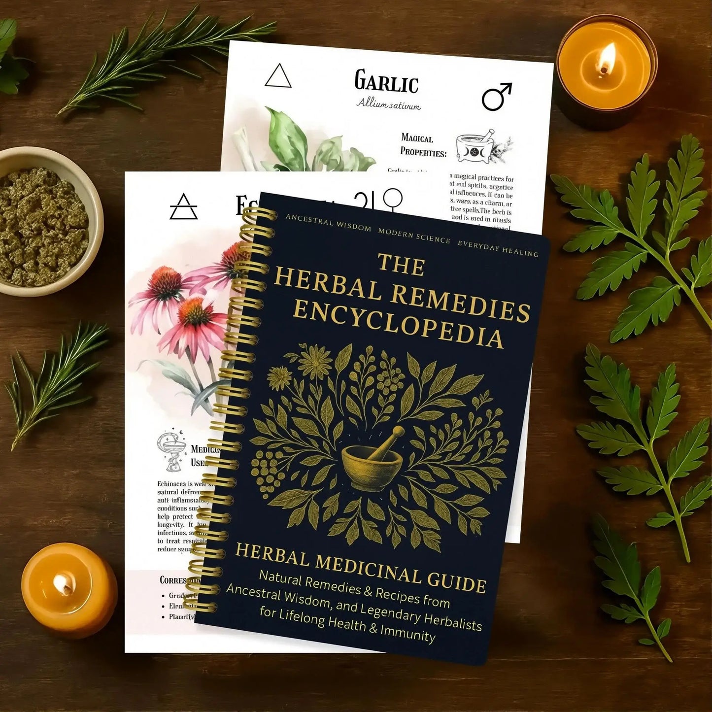 The Herbal Remedies Encyclopedia Notebook Herbal Medicinal Guide Book