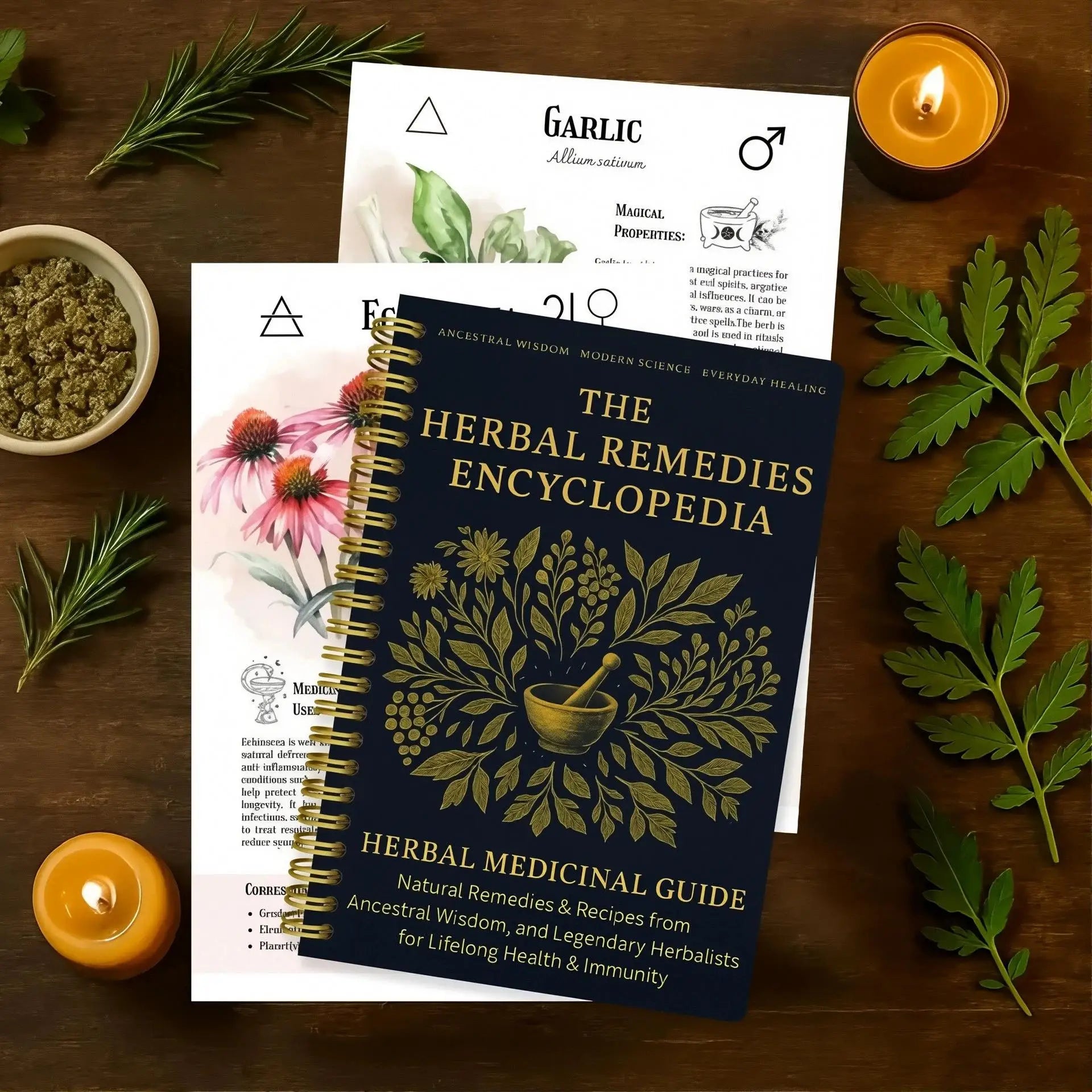 The Herbal Remedies Encyclopedia Notebook Herbal Medicinal Guide Book