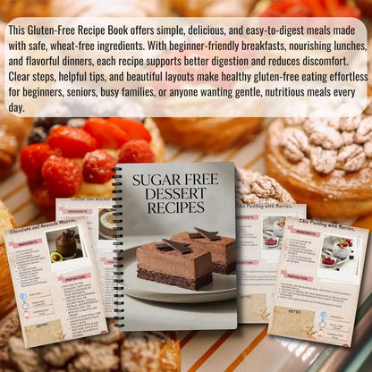 Sugar Free Dessert Recipes Notebook, Guilt-Free Healthy Sweet Treat Cookbook for Low Sugar & Keto Diets, Easy Baking & No-Bake D