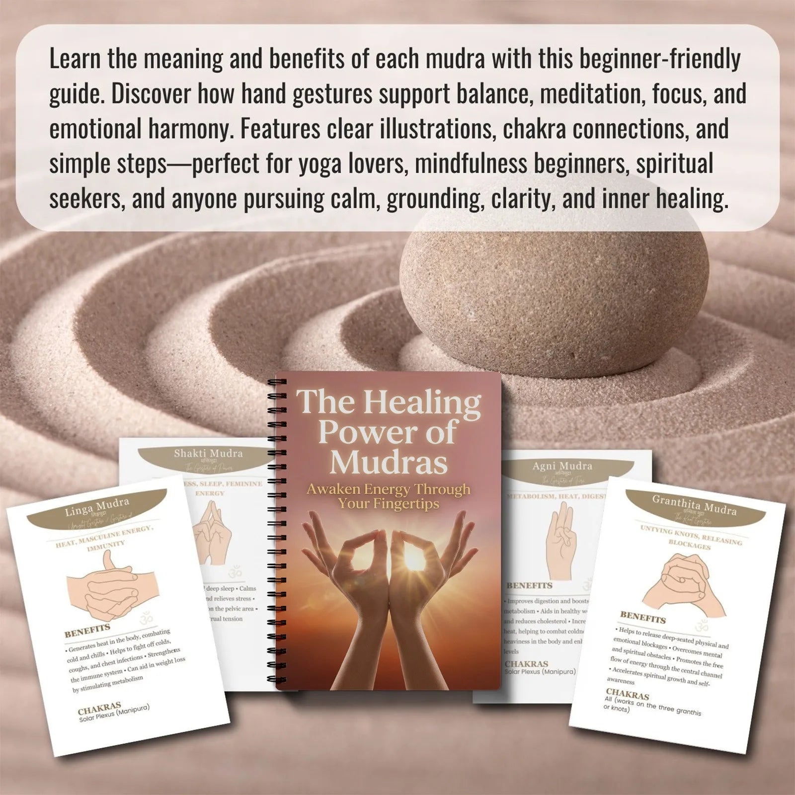 Mudras Hand Yoga Guide Healing Gestures for Wellness Meditation Fitness Healthy Living and Holistic Lifestyle Notebook